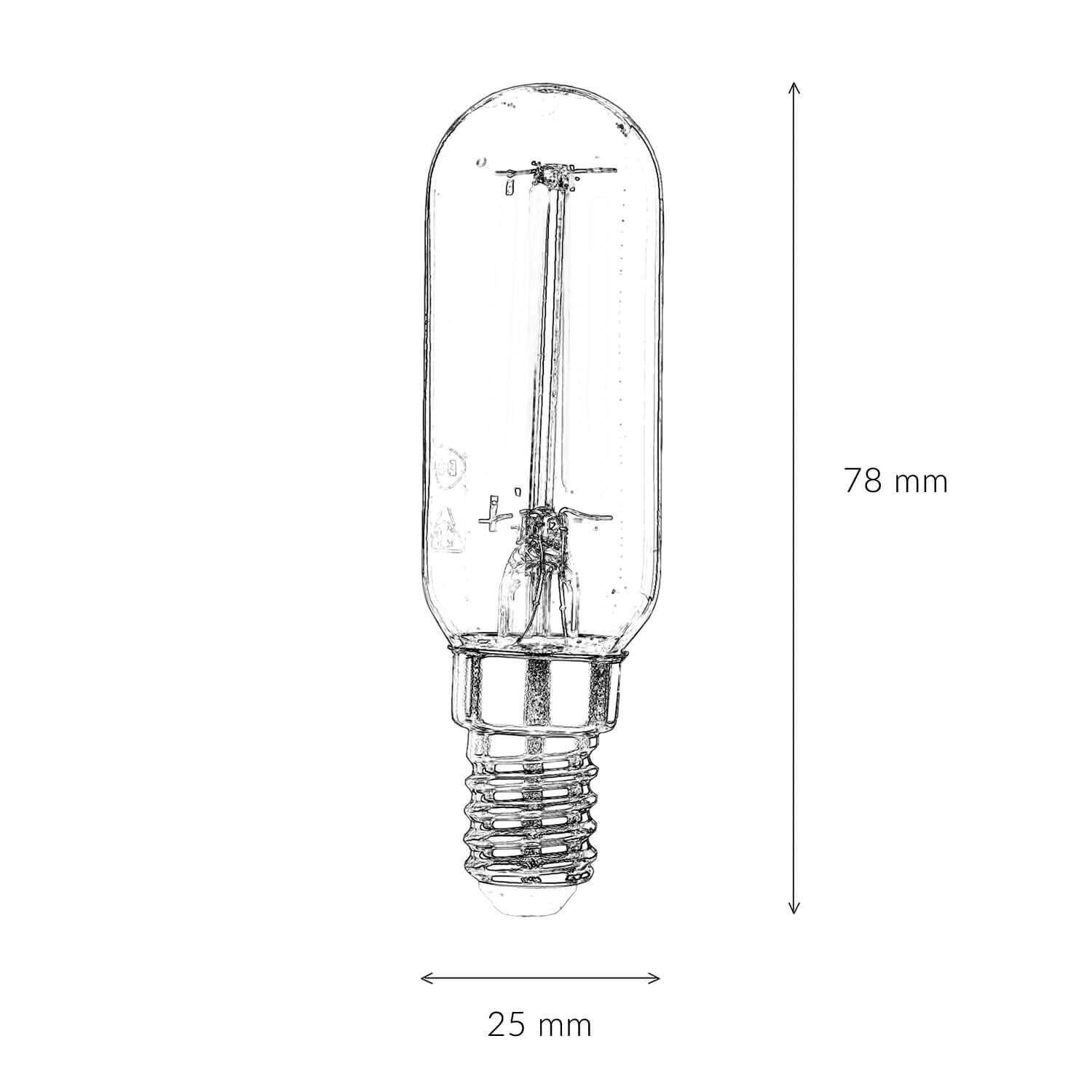 LED Leuchtmittel E14 Filament Edison Lampe 2700 K warmweiß - LM108 Licht