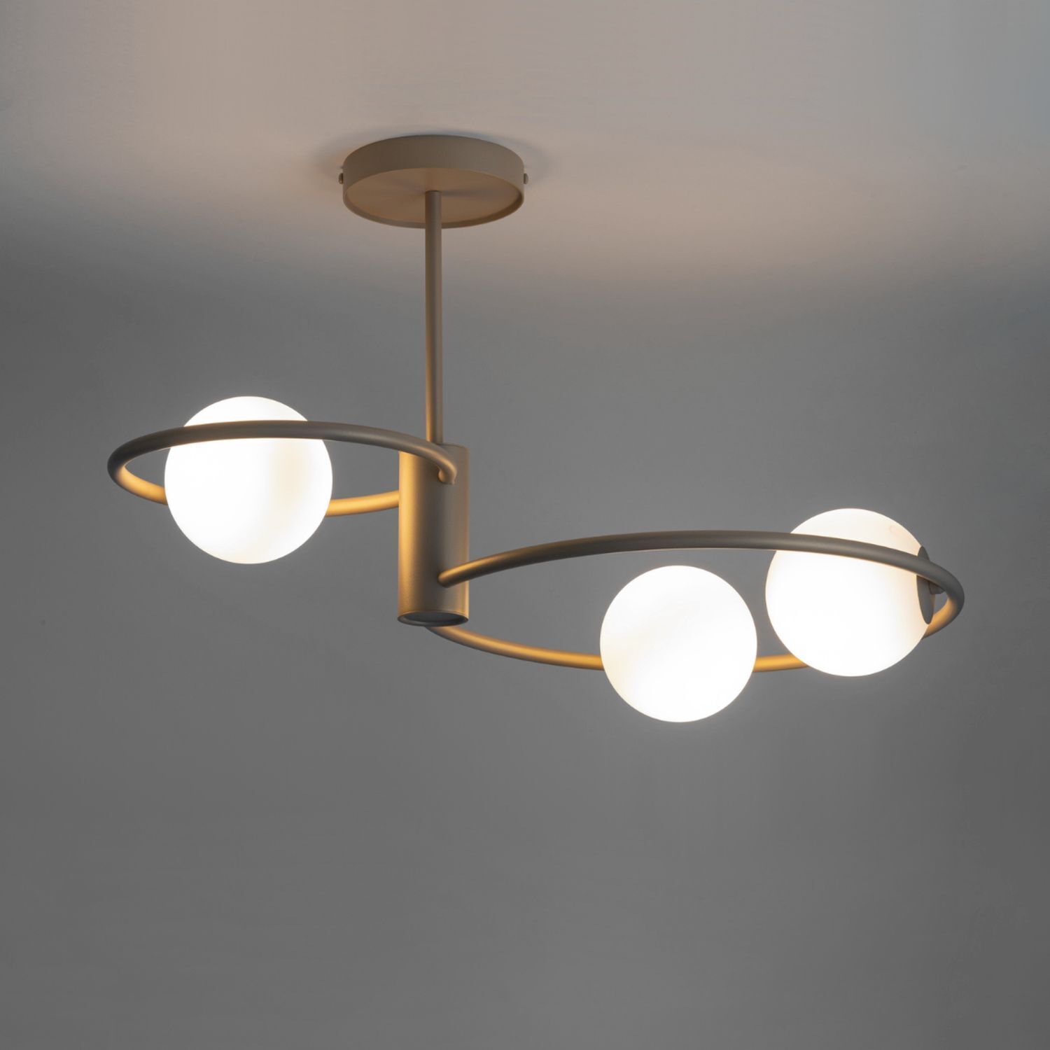 Plafonnier design verre métal décoratif G9 confortable