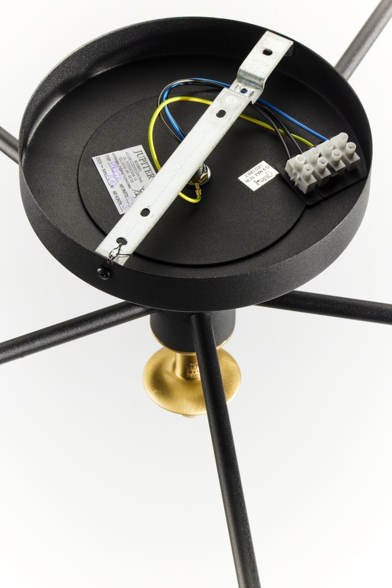 Plafonnier verre ambre métal G9 6 flammes Plafonnier verre ambre métal G9 6 flammes