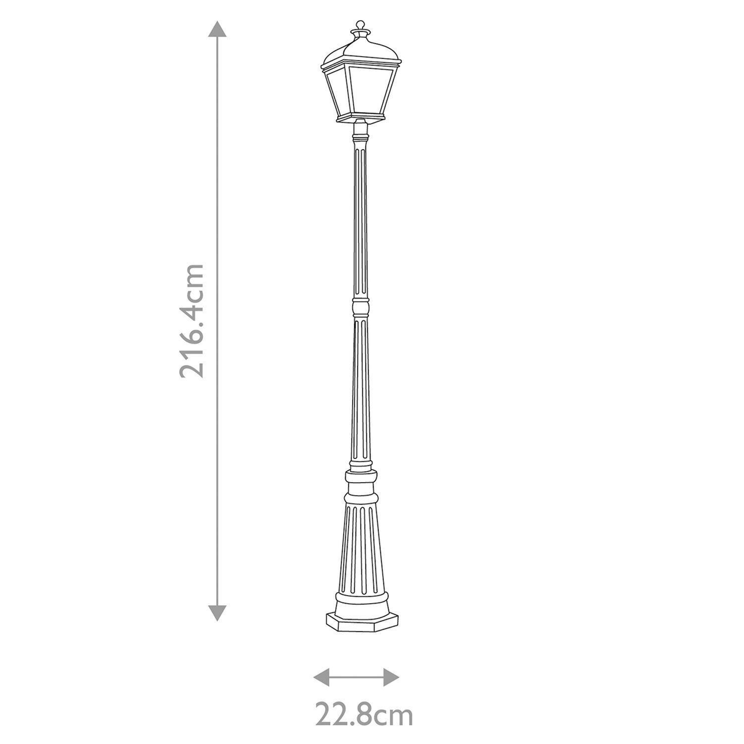 Lampe sur mât 216,4 cm IP44 Vintage Noir E27 Chemin de jardin