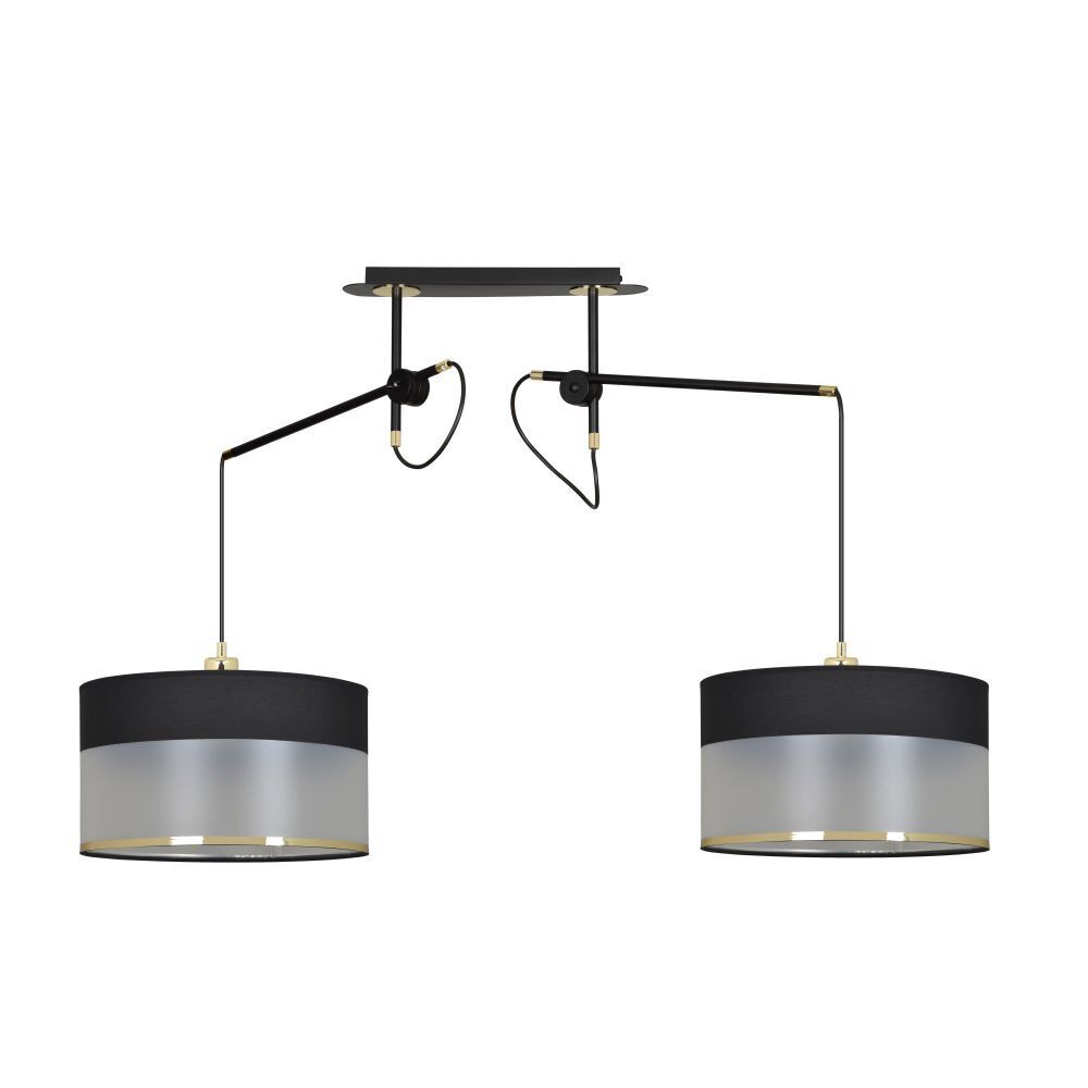 Lampe à suspendre tissu métal noir argent or réglable Leuchte, Lampe, Deckenleuchte