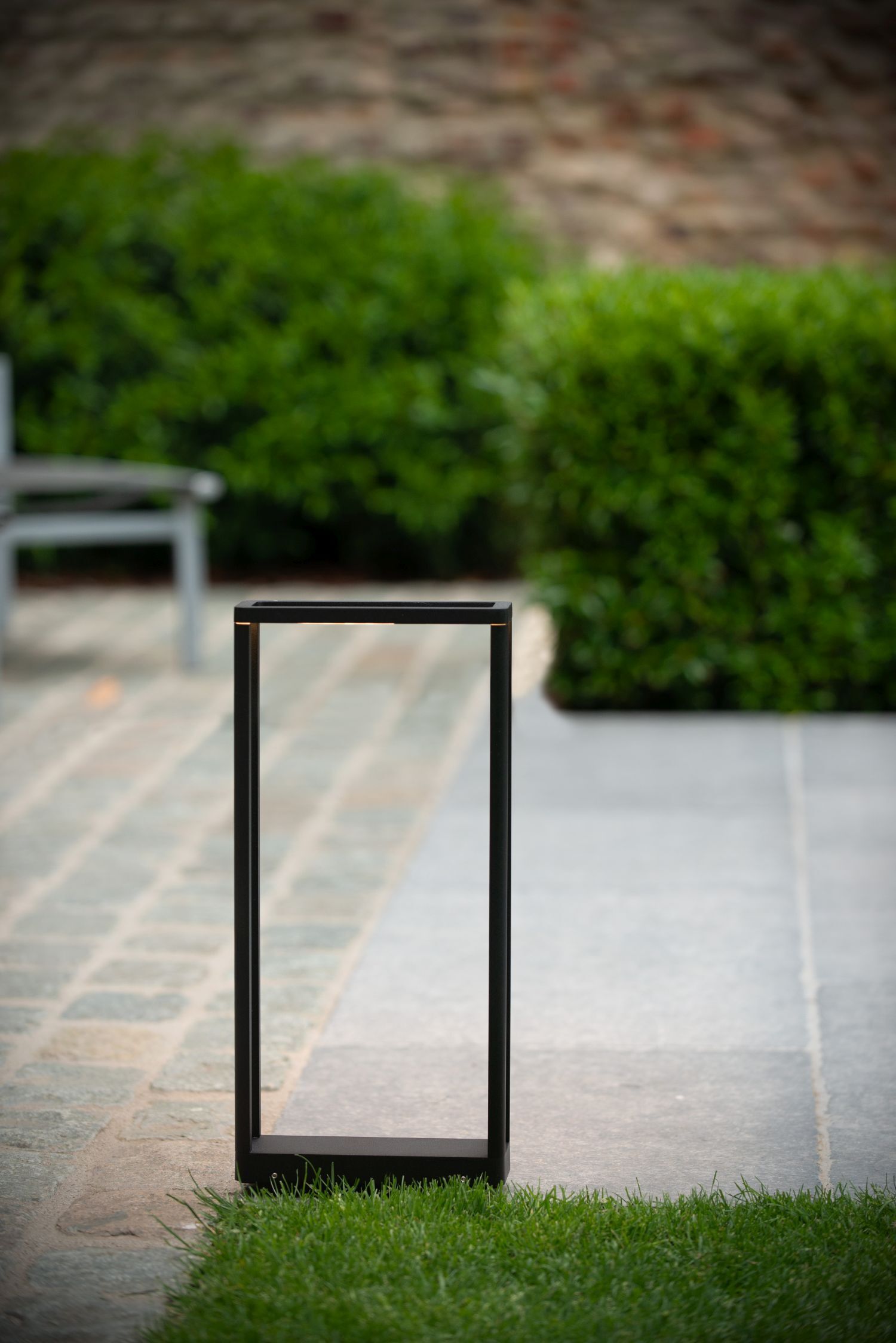 LED Sockelleuchte Schwarz 3000 K IP65 H:50 cm edel Gras, Pflanze, Fotorahmen