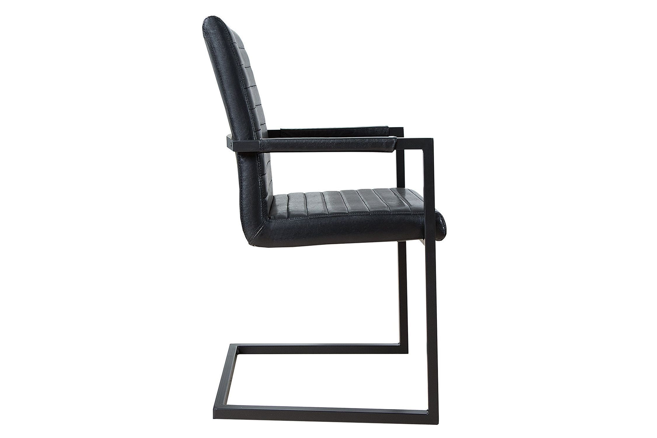 Chaise à bascule noir similicuir acier inoxydable avec accoudoirs Moebel, Stuhl