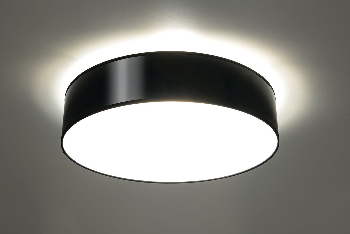 Plafonnier rond plat Ø 55 cm faible éblouissement 4x E27 noir