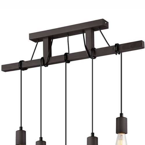 Braun Lampe suspendue en bois 5-flmg longue table à manger