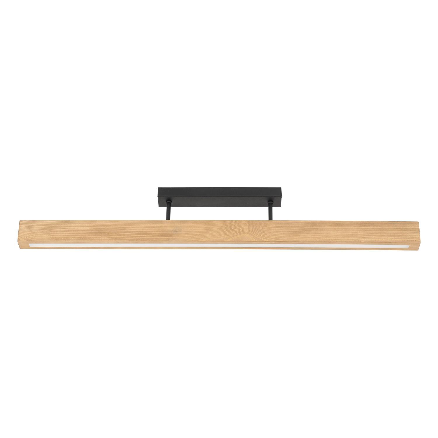 Plafonnier LED bois métal 96 cm de long H : 16,5 cm 3000 K