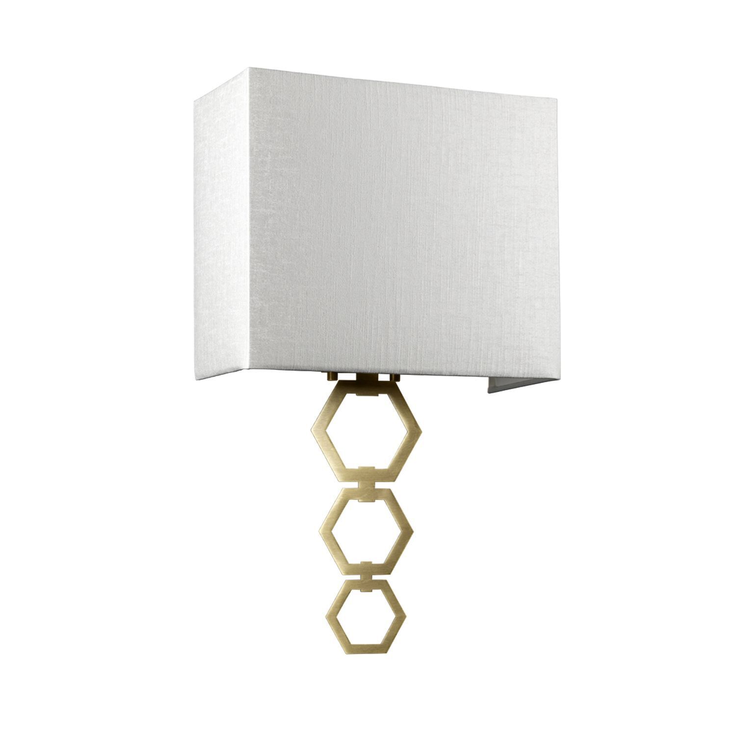 Applique murale Tissu Abat-jour Up Down Crème Laiton