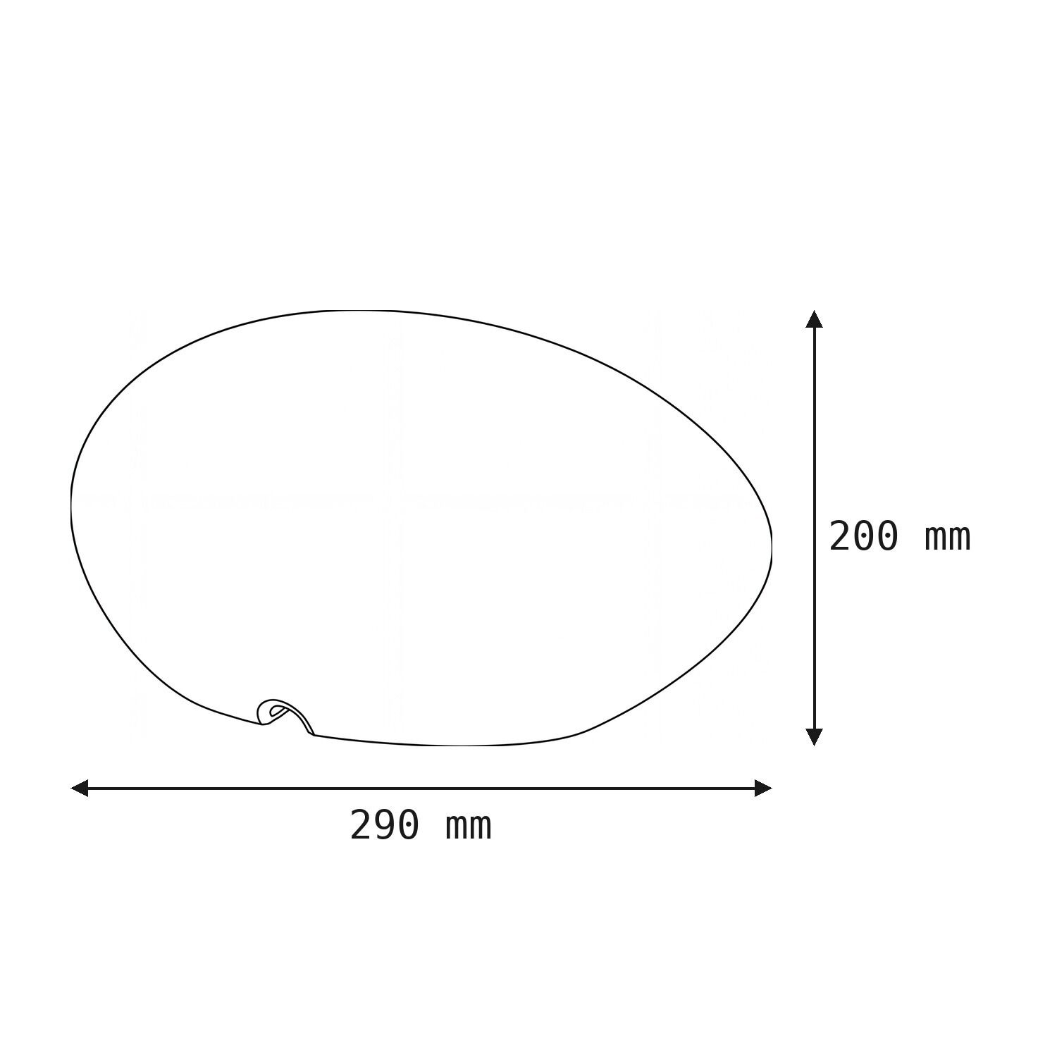 le126726-stehlampe-terrasse-garten-aussen-kunststoff-modern-weiss-06 ovales Form, 2D-Diagramm, Abmessungen, 290 mm, 200 mm
