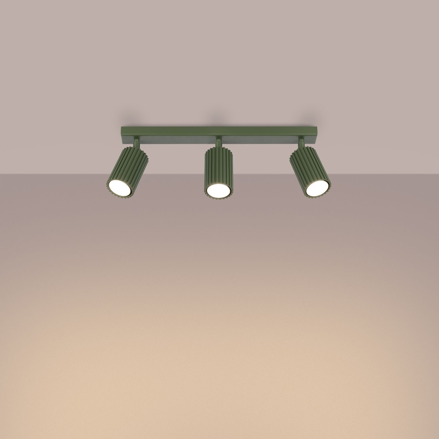 Projecteur de plafond à 3 flammes GU10 L : 45 cm Vert en aluminium