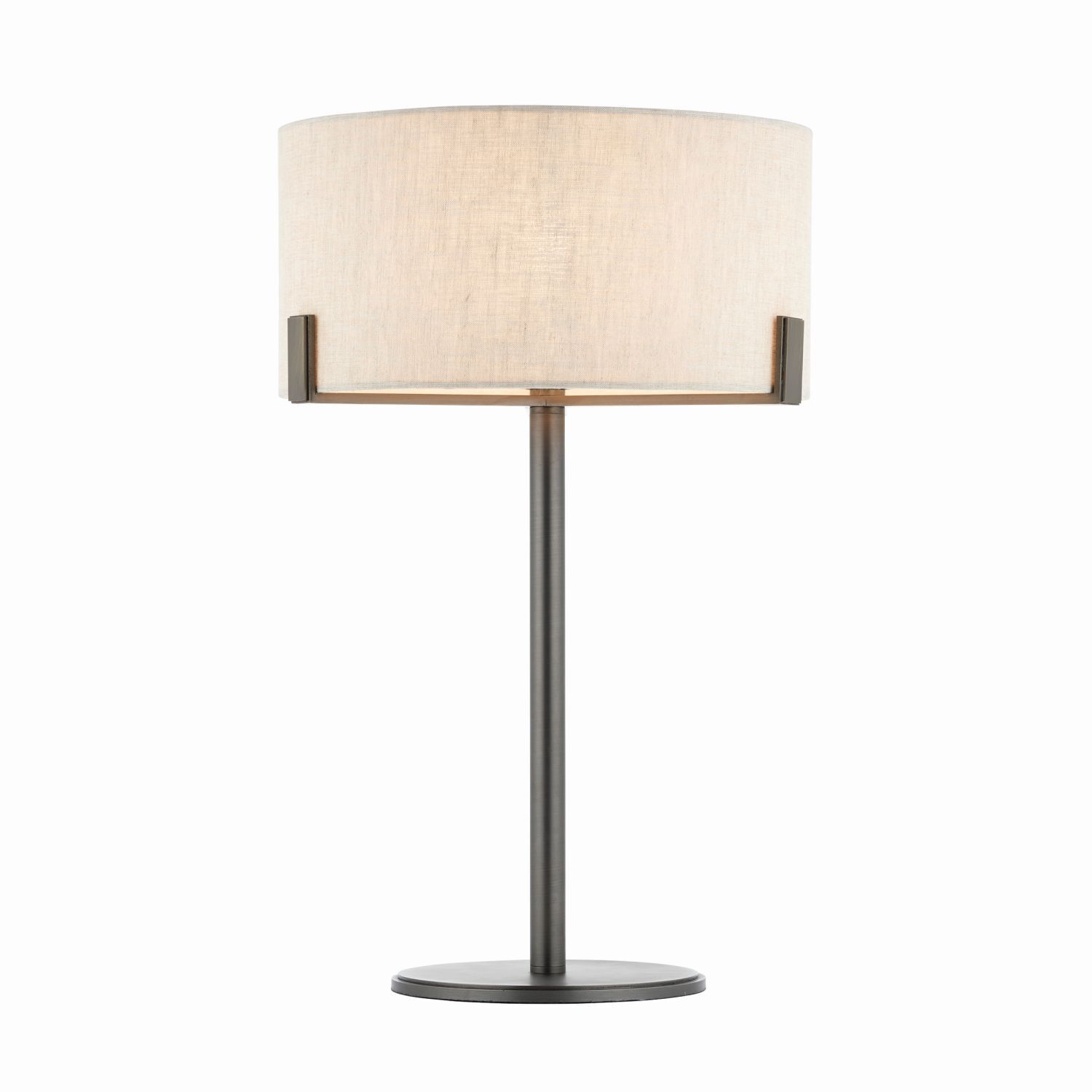 Lampe de table métal tissu 59 cm en bronze blanc Moderne