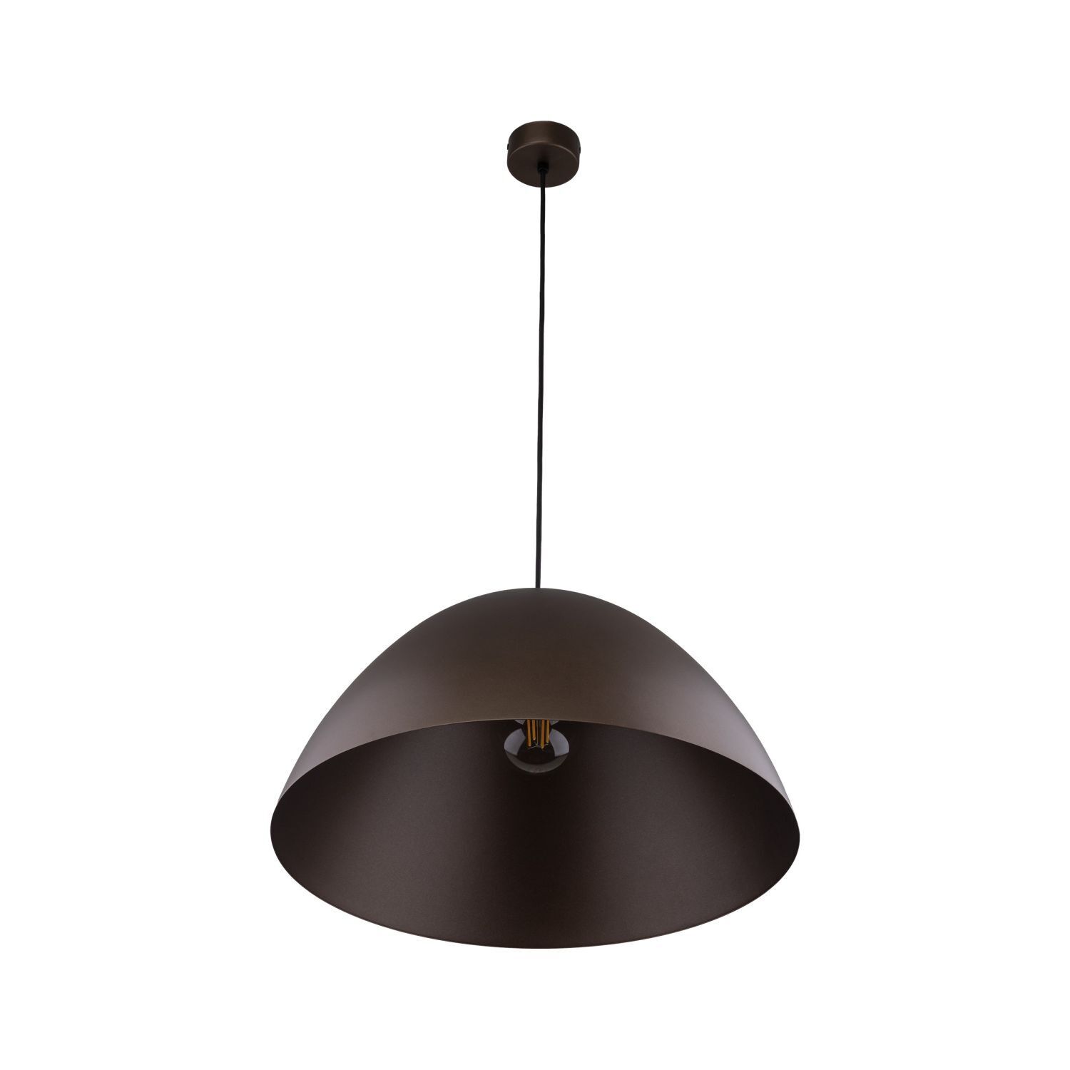 Lampe à suspendre ronde Ø 50 cm H : max. 1,7 m Marron Métal E27