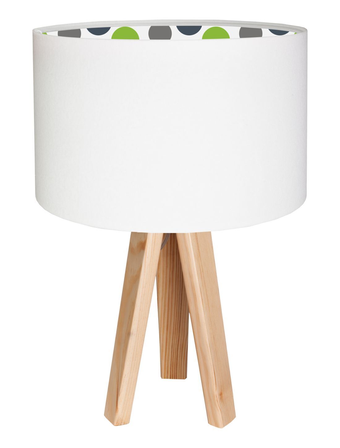 Lampe de table NAOMI blanc à pois enfants trépied 46cm