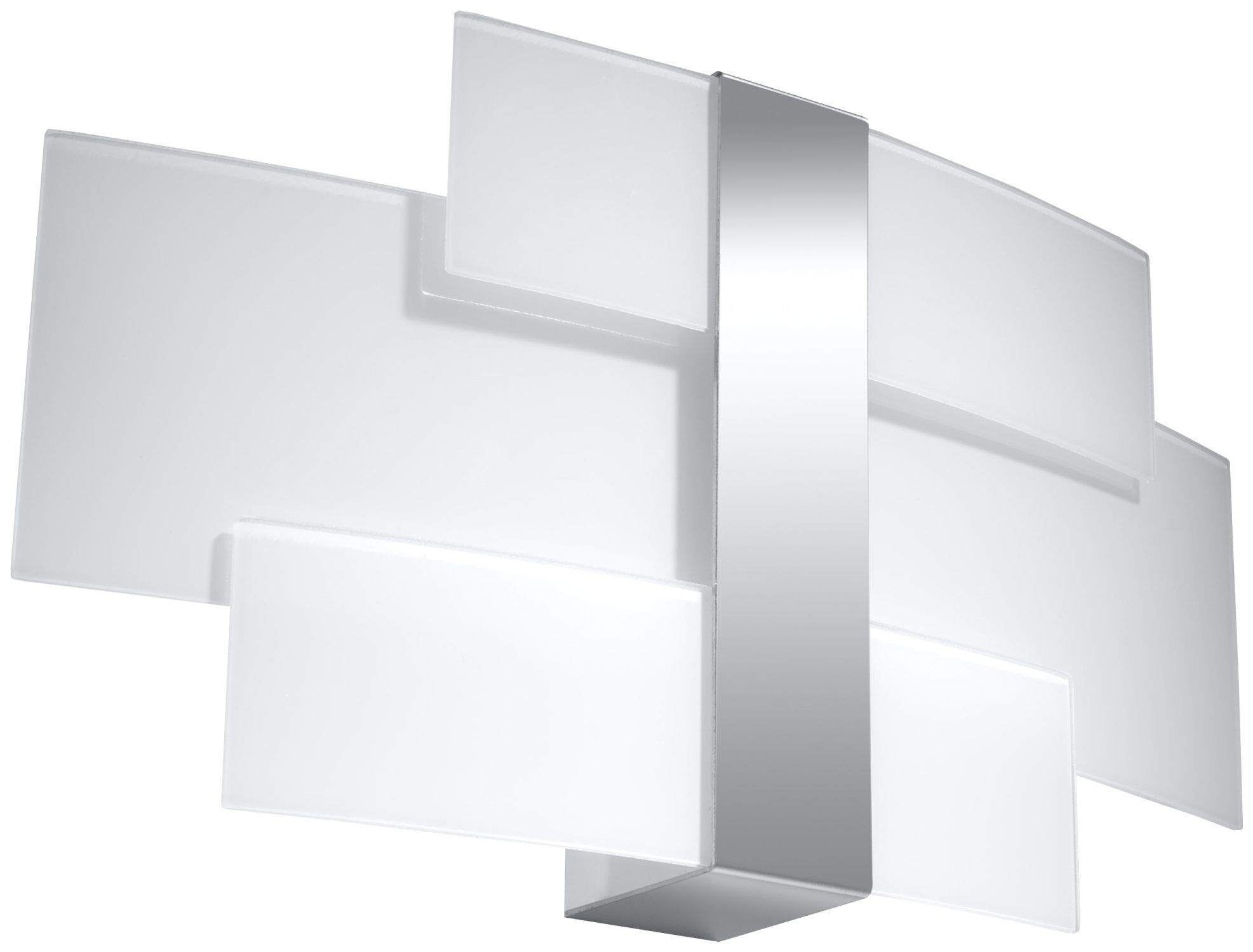 Applique verre métal 42 cm faible éblouissement blanc chrome 2x G9