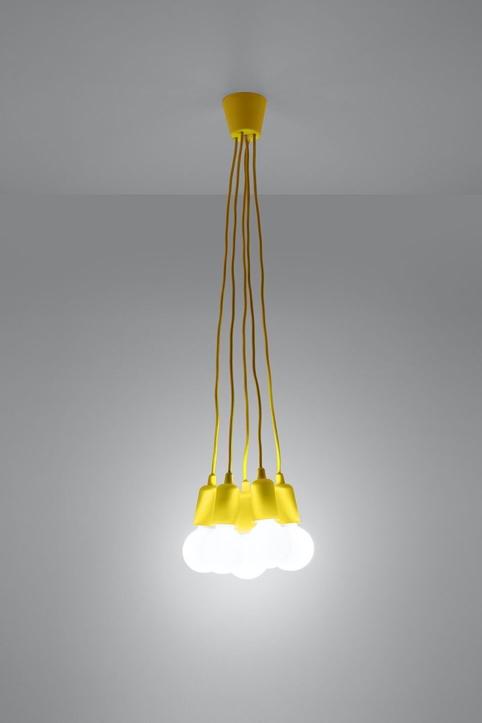 Lampe à suspendre jaune rétro réglable jusqu'à 90 cm pour E27