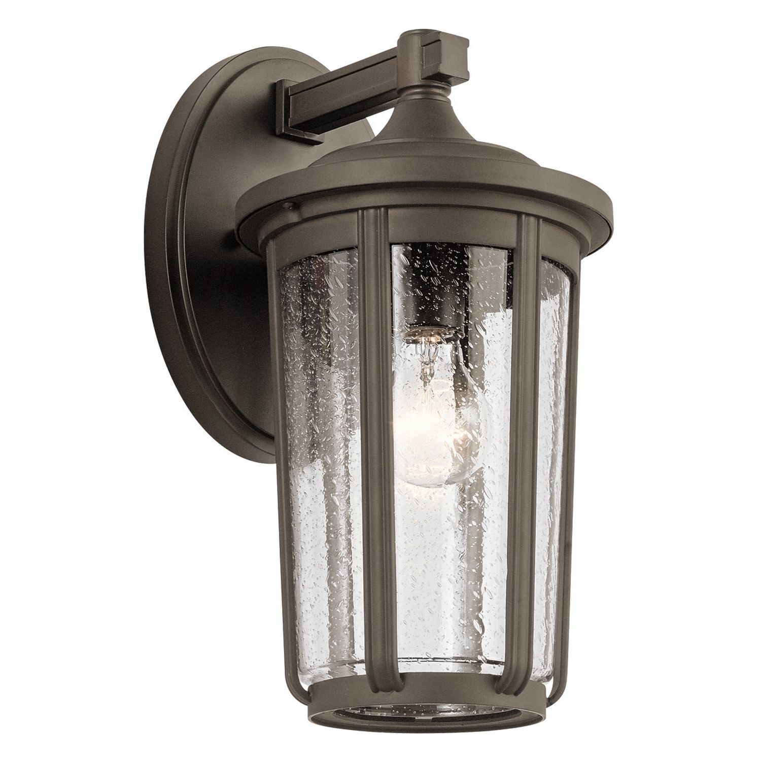 Lampe d'extérieur mur alu verre hauteur 37,1 cm IP44 E27 Vintage