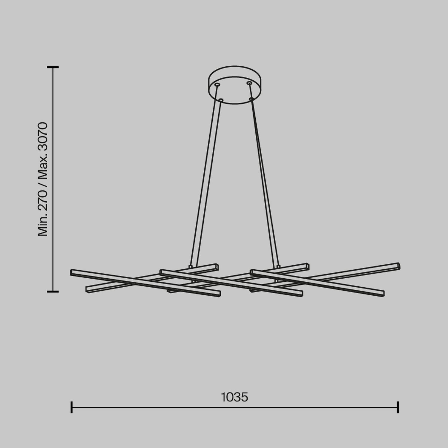 Lampe à suspendre LED aluminium H : max. 307 cm noir 800 lm