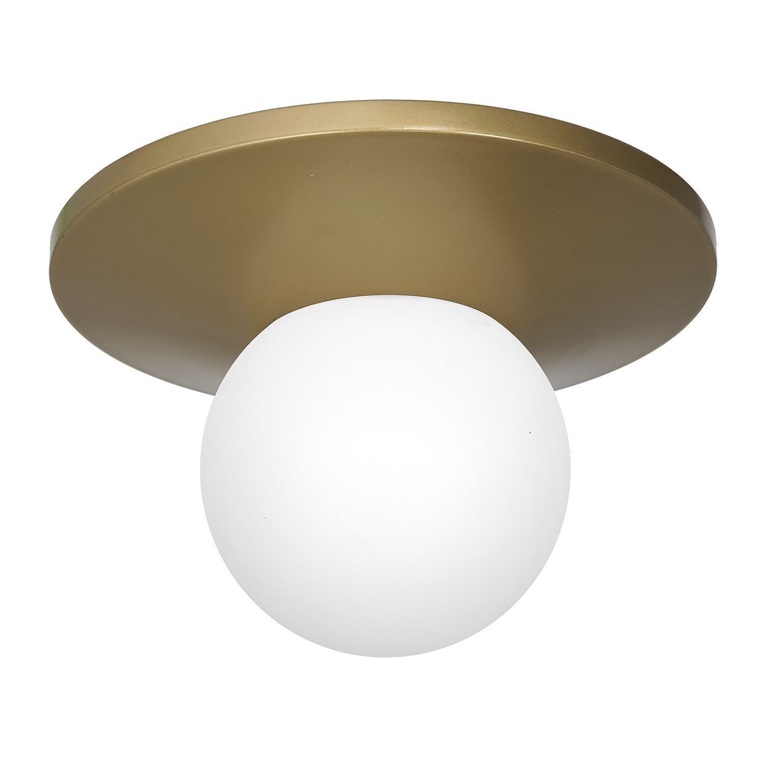 Plafonnier verre métal doré Ø29 cm E14 faible éblouissement