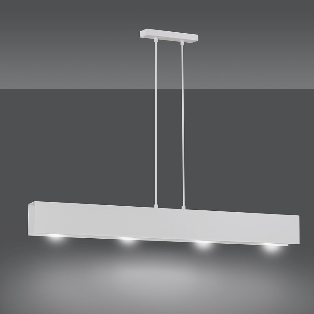 Suspension Métal Blanc Moderne ajustable 4x E27