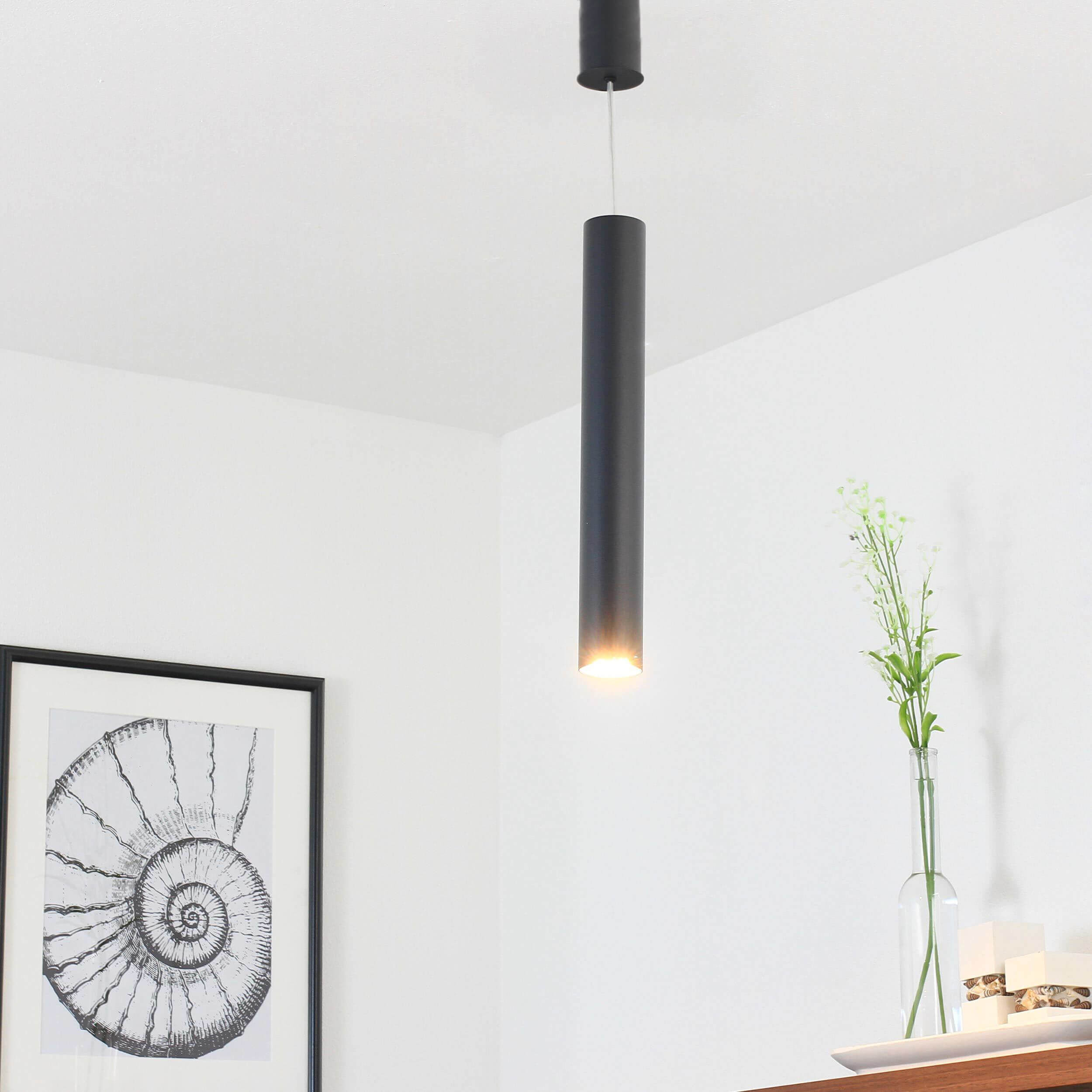 Suspension moderne en anthracite 40/120 cm