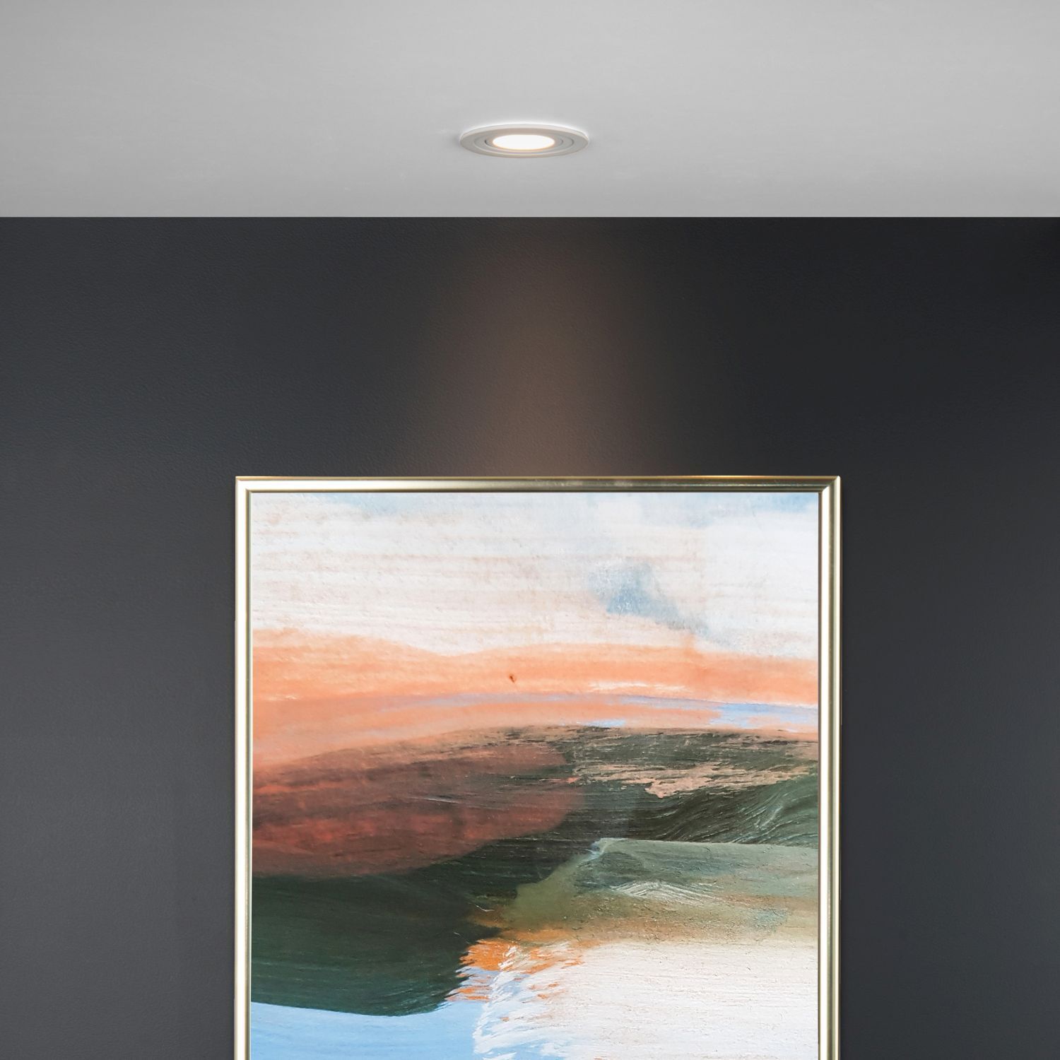 Einbauspot Aluminium Weiß GU10 Ø9 cm modern edel Kunst, Malerei