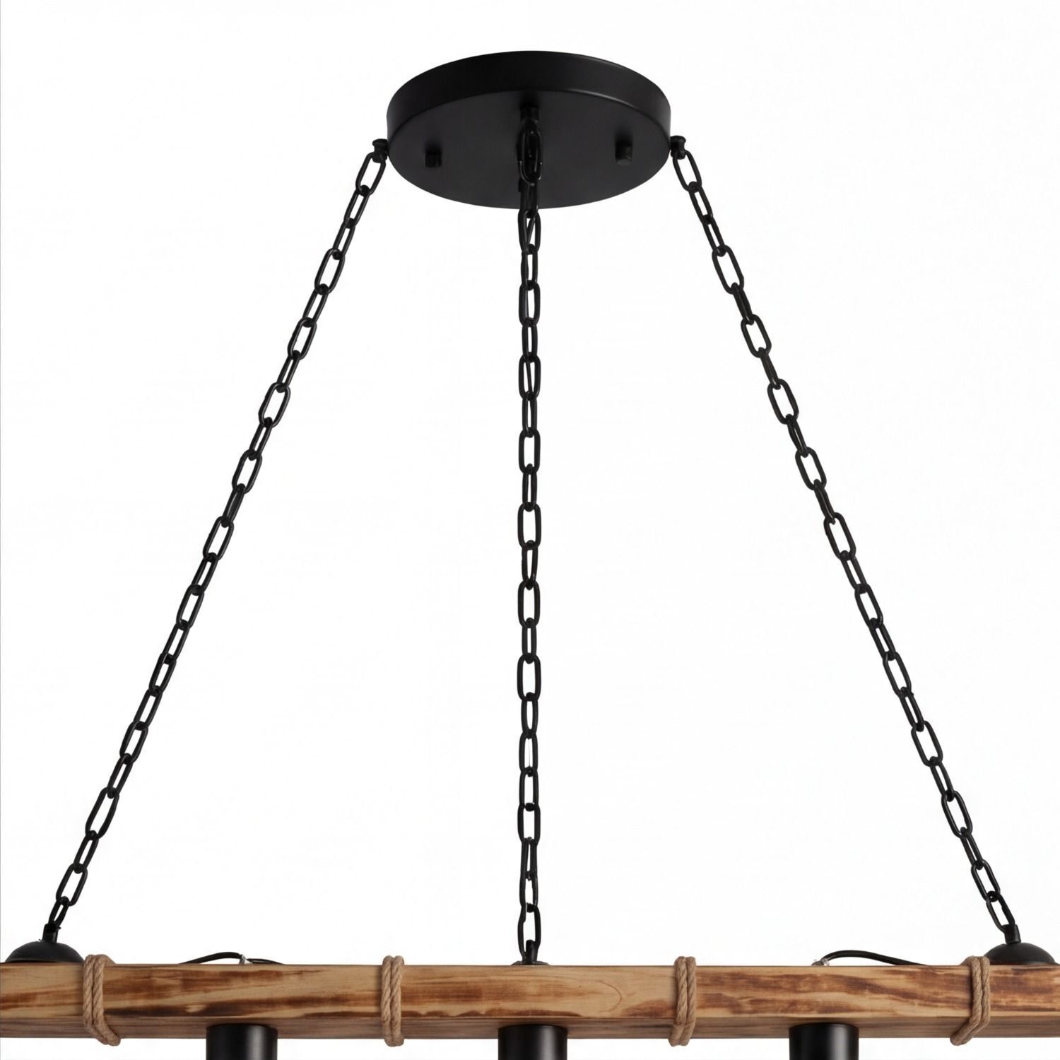 Hängelampe, Kette, Deckenleuchte, Metall, Holz