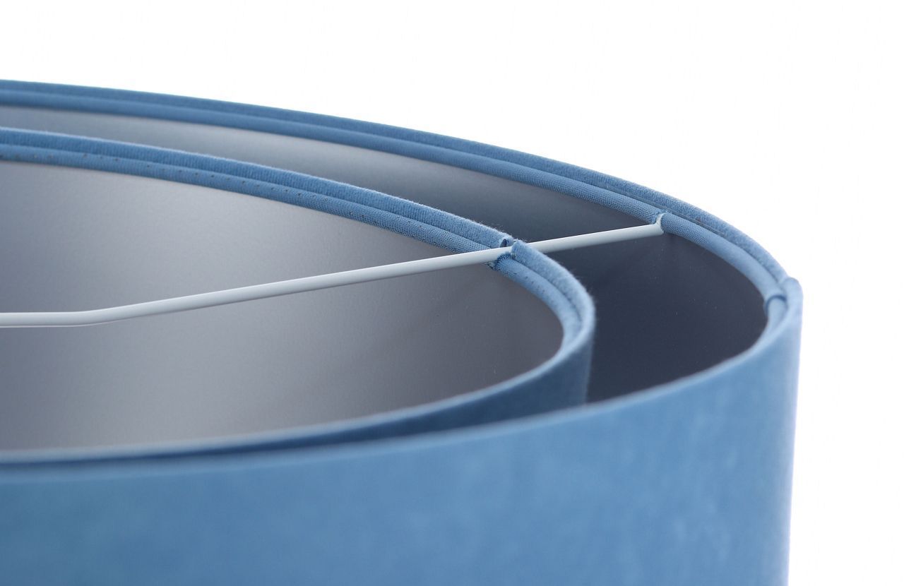 Suspension Bleu Argent E27 ronde Ø 50 cm Aspect velours