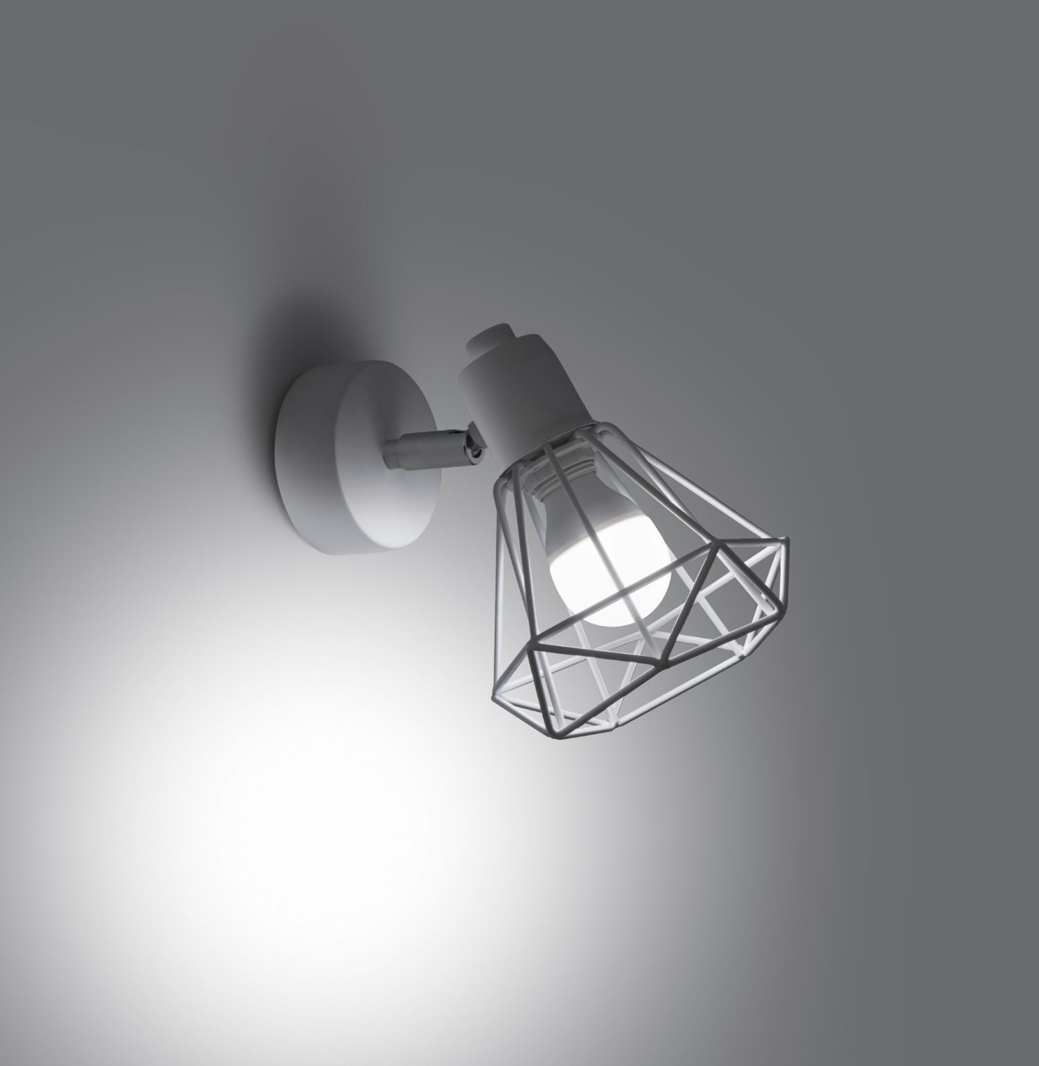 Applique murale blanche orientable filaire Abat-jour E27 Retro