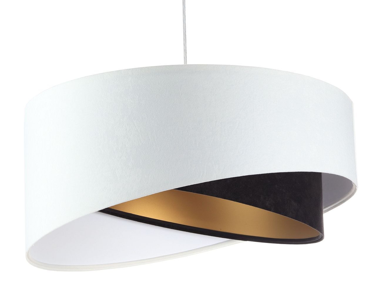 Suspension E27 ronde Ø 50 cm tissu blanc noir or Lampe, Deckenleuchte
