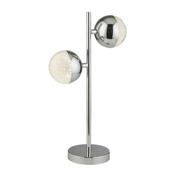 kugel-Lampe, tischlampe, chrom, metall, glaskugel