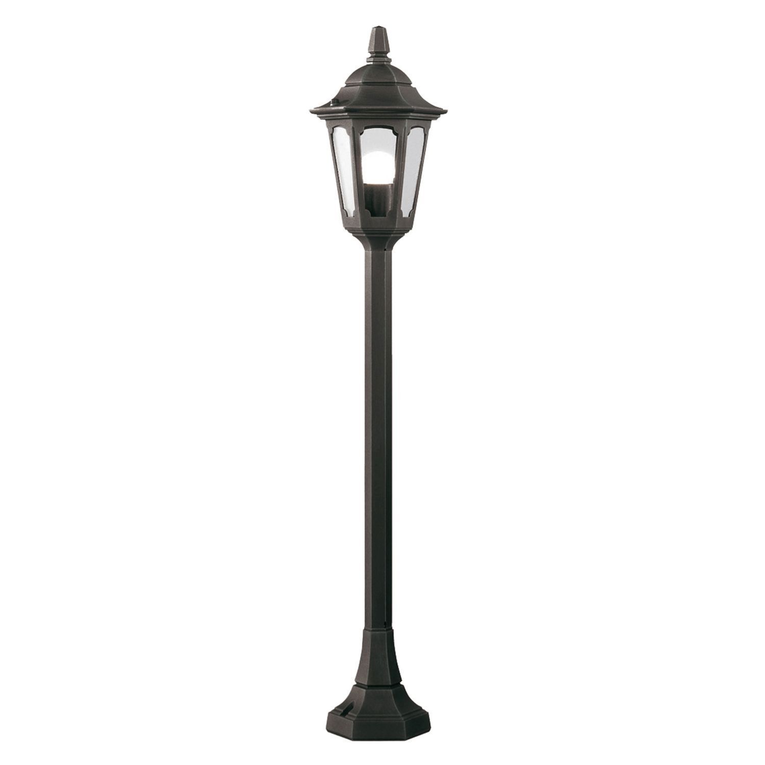 Lampe d'allée Noir H:95cm Aluminium Rustique