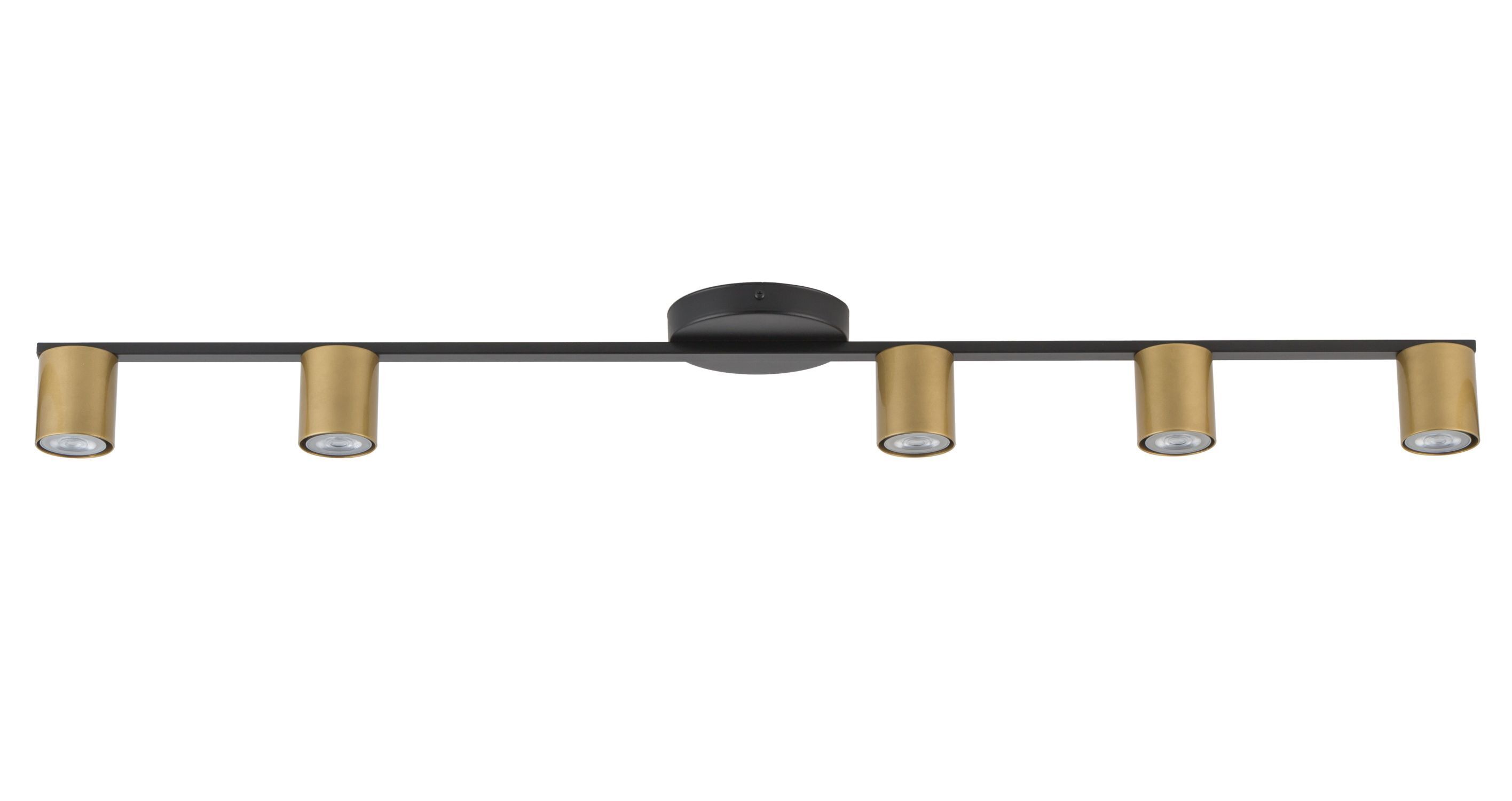 Plafonnier or noir 5 flammes 110 cm stylé