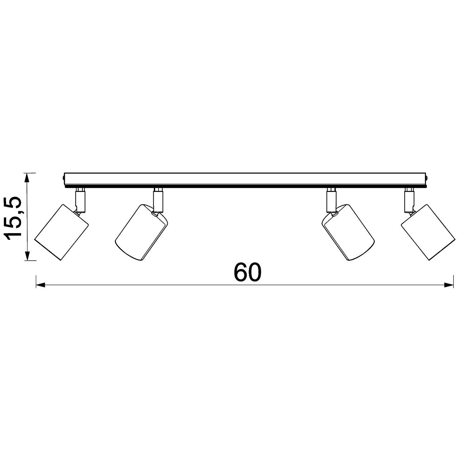 Spot de plafond mobile bois métal blanc naturel 4-flmg GU10