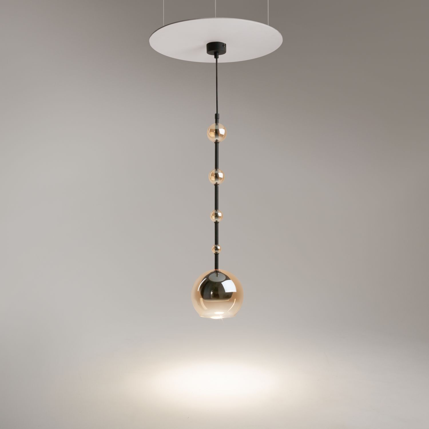 Lampe à suspendre métal verre fumé D : 16 cm rond GU10 Moderne Lampe, Deckenleuchte