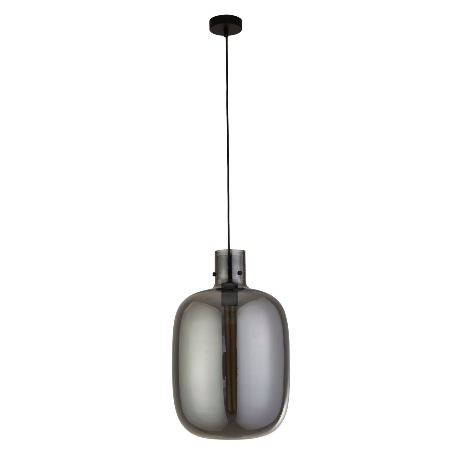 Lampe à suspendre verre fumé E27 D : 30 cm H : max. 120 cm Gris