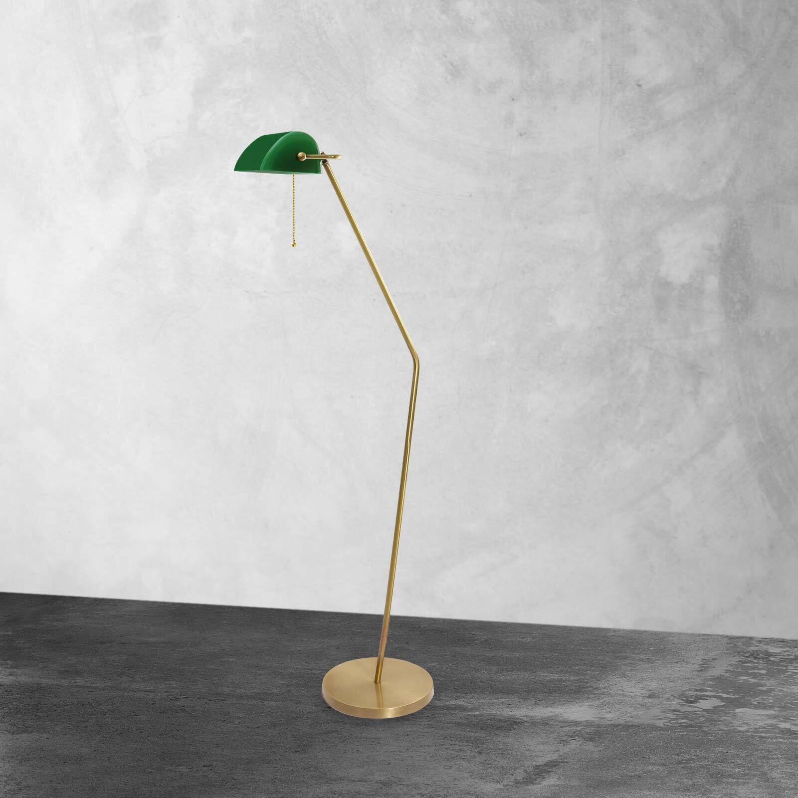 Lampadaire en bronze clair vert E27 146 cm verre en laiton véritable