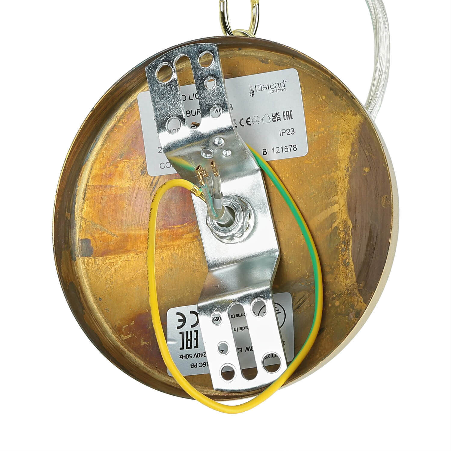 Suspension d'extérieur laiton verre vintage design E27