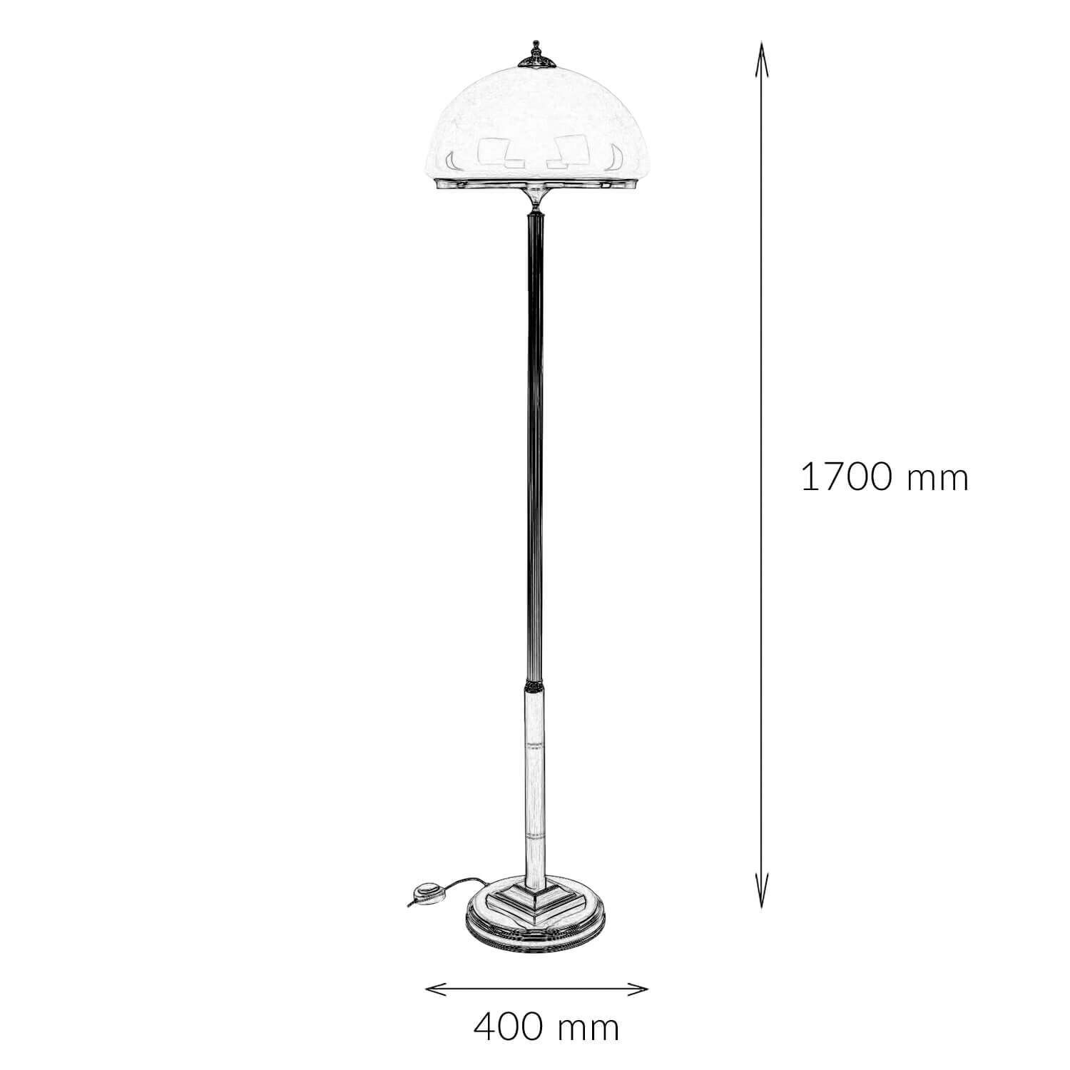 Stehlampe MARLOW in Messing antik 170cm Wohnzimmer Lampe