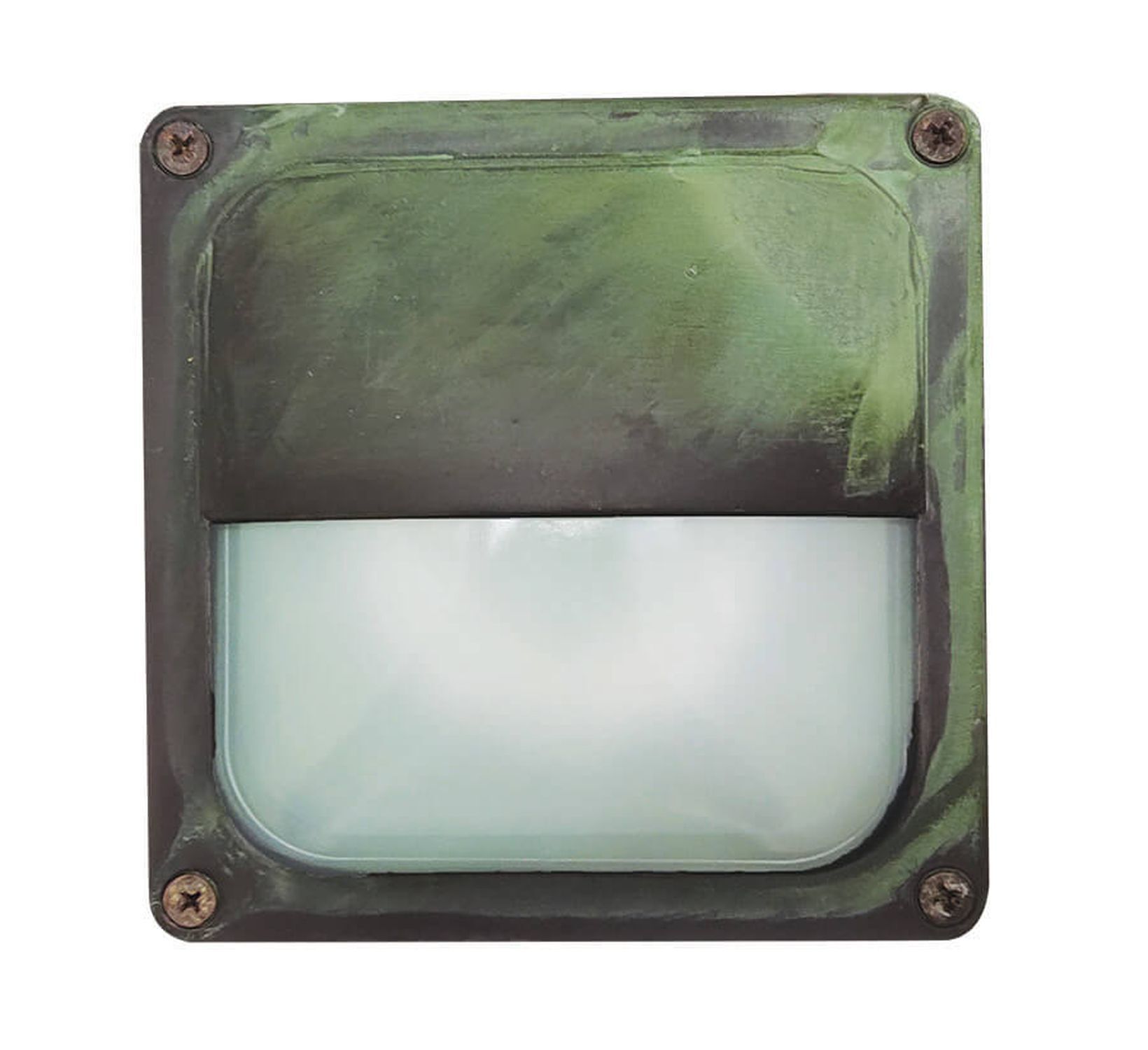 Lampe d'extérieur mur laiton verre L : 16 cm IP64 vert antique