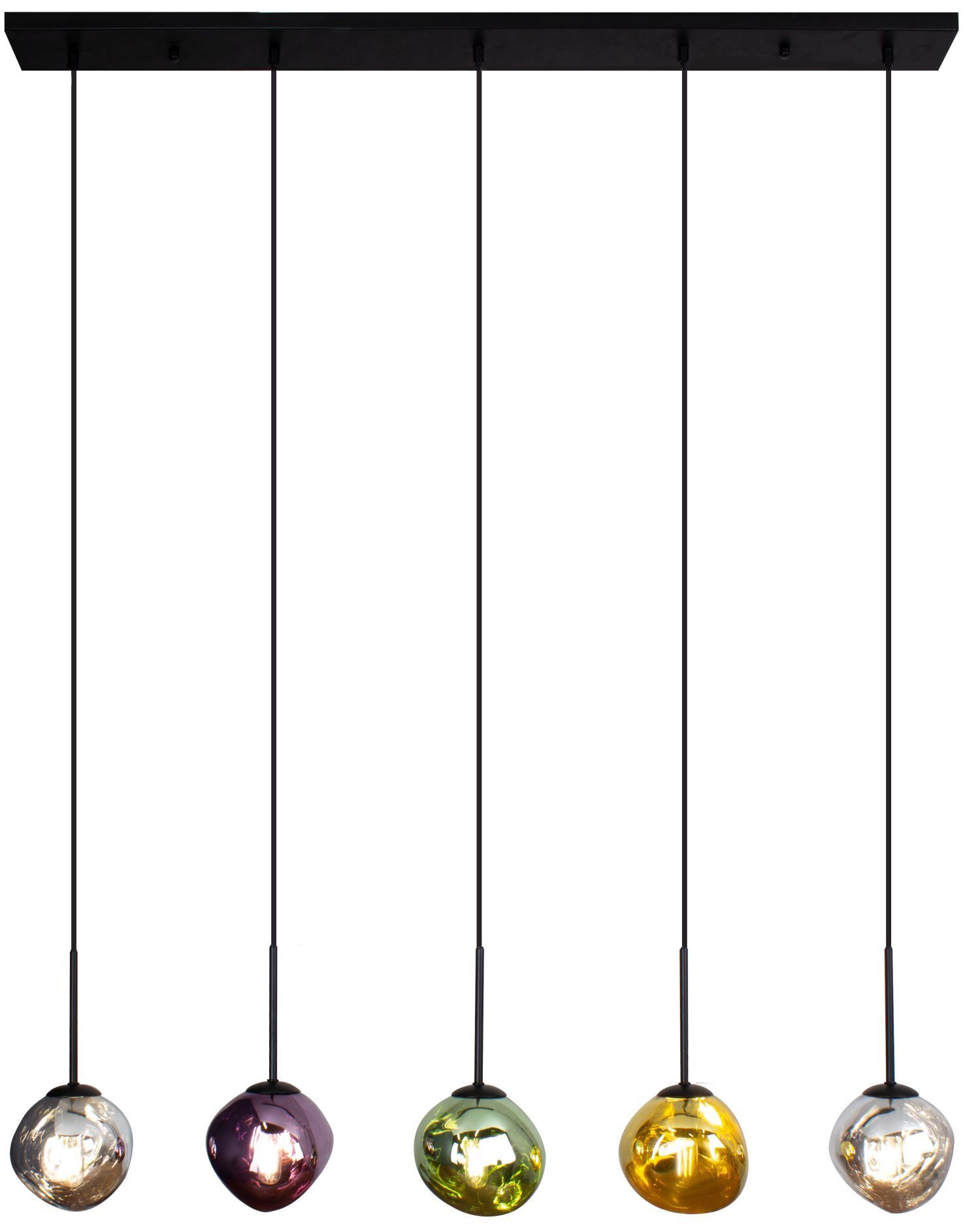 Lampe à suspendre verre multicolore 115 cm de long E14 Moderne stylée