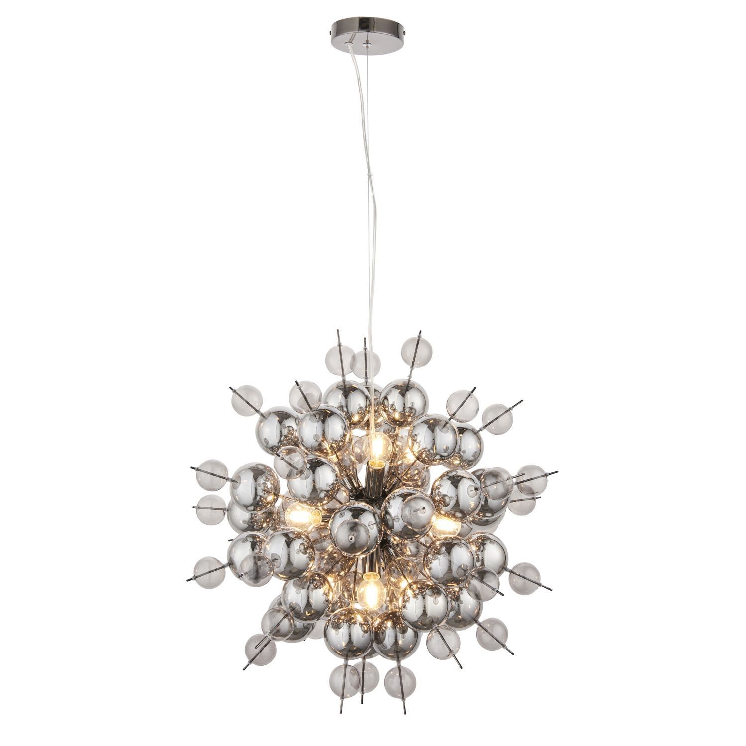 Lampe à suspendre verre fumé métal L : 63 cm 9x E14 Moderne OAMARU