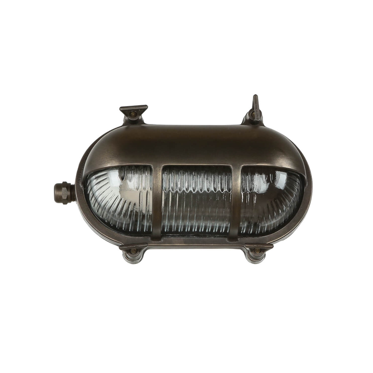 Lampe d'extérieur mur laiton verre Maritim IP64 L : 21 cm E27