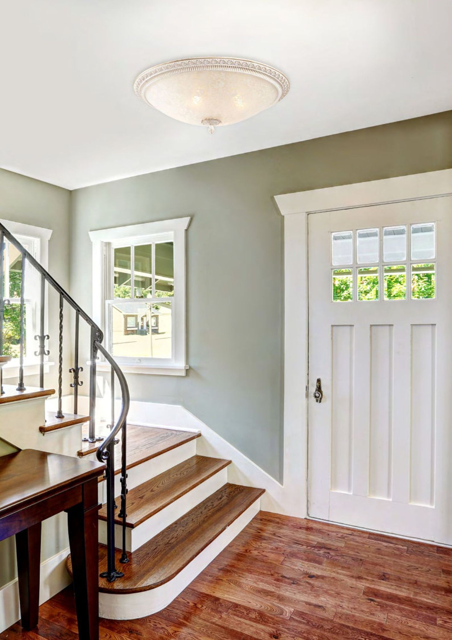 Deckenlampe Metall Glas E27 rund D: 35 cm 3-flammig Architektur, Gebäude, Foyer, Drinnen