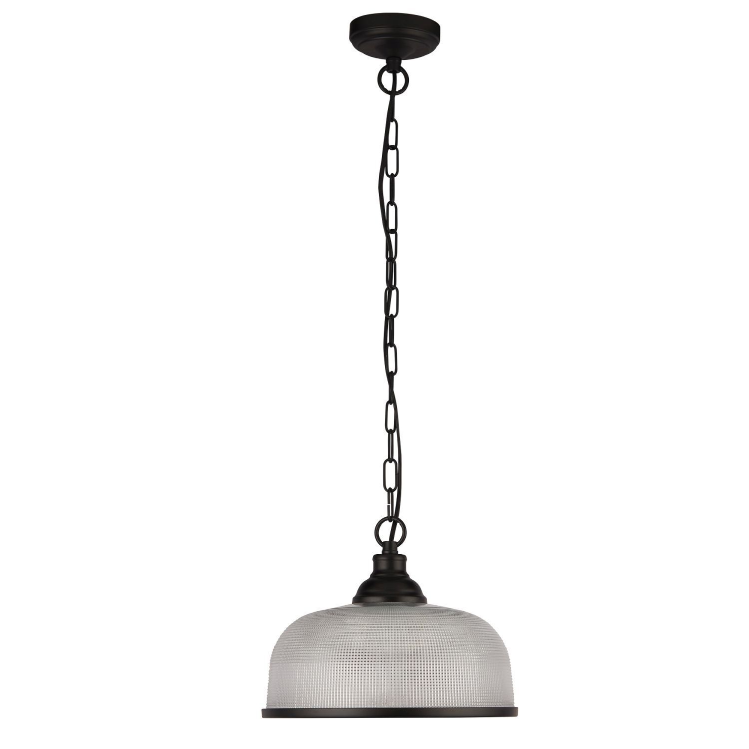 Suspension noir verre métal Ø 27 cm H : max. 1,2 m