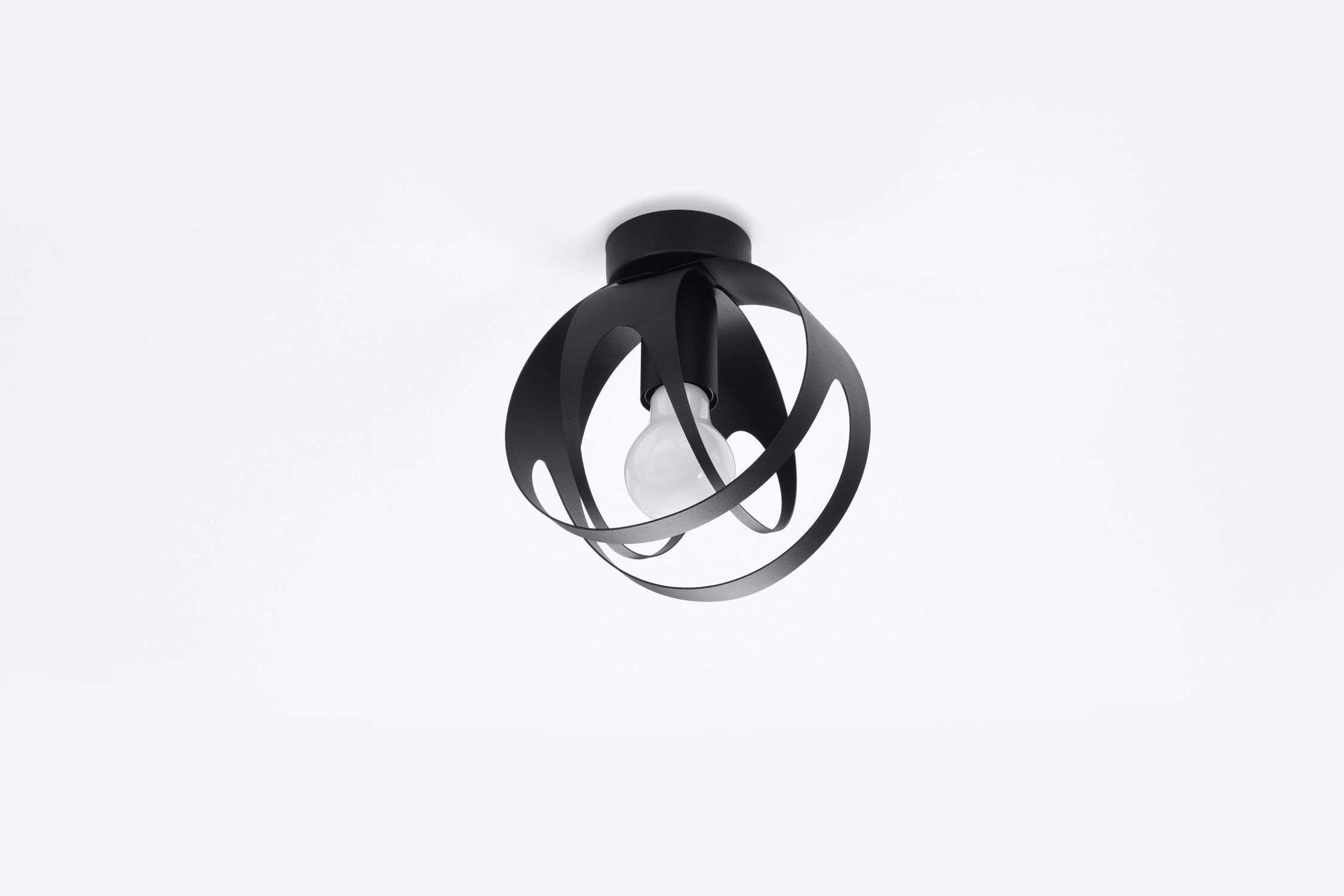 Plafonnier Noir Boule Ø 16 cm petit E27 Moderne