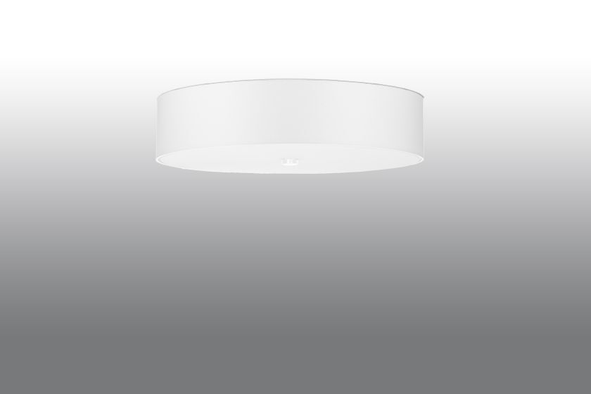 Plafonnier Blanc Tissu Verre Ø 50 cm rond faible éblouissement 5x E27