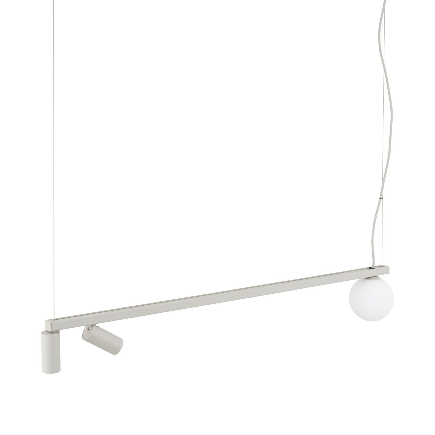 Pendelleuchte, Hängeleuchte, Bar-Fassung, weiße Glühbirne, Kabelaufhängung