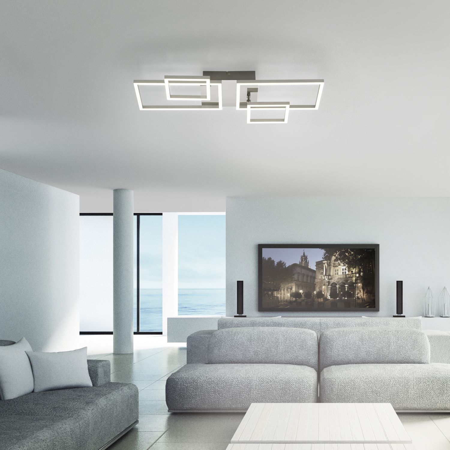 Lampe de plafonnier LED ajustable en acier L:65 cm 3000 K