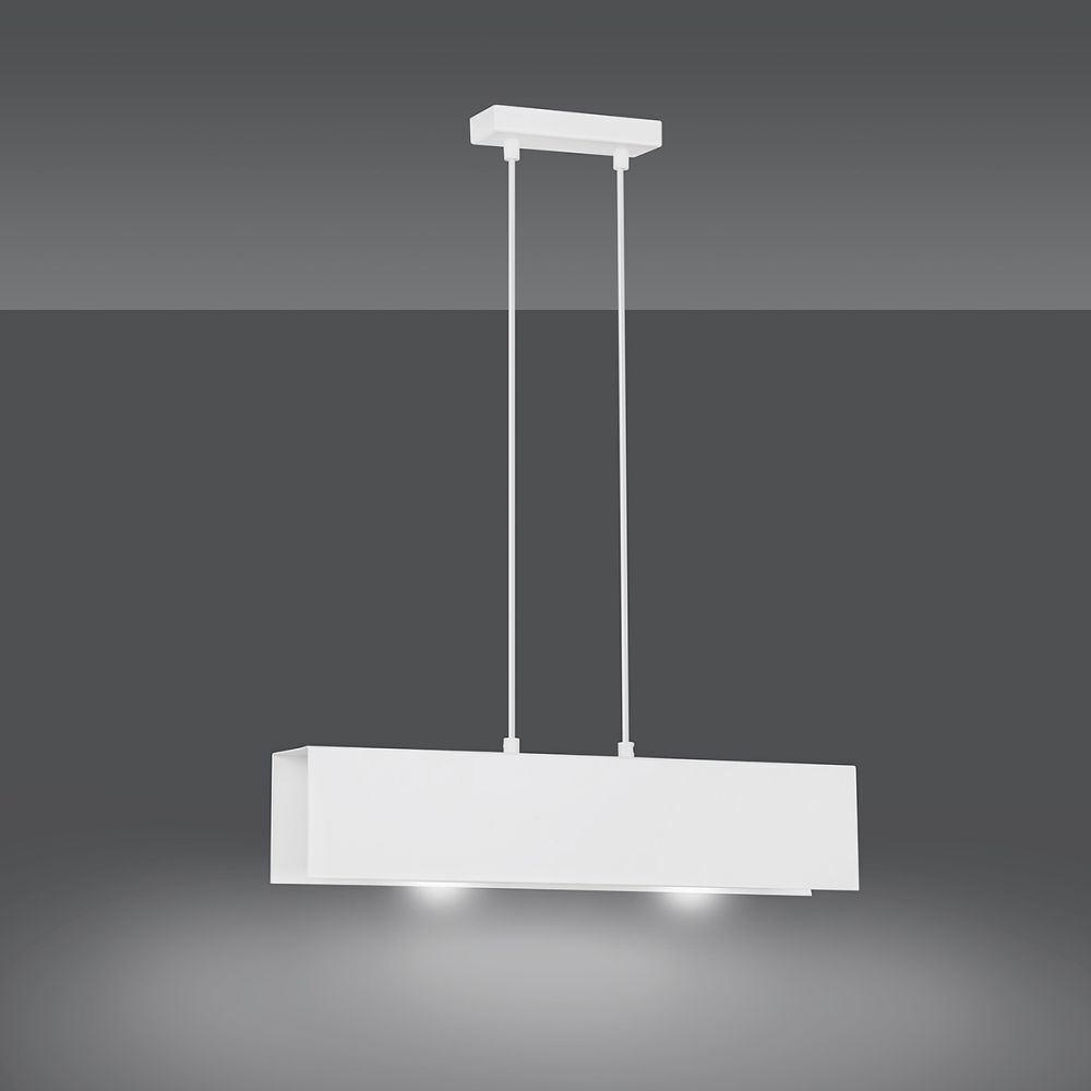 Lampe à suspendre avec abat-jour réglable blanc métal carré