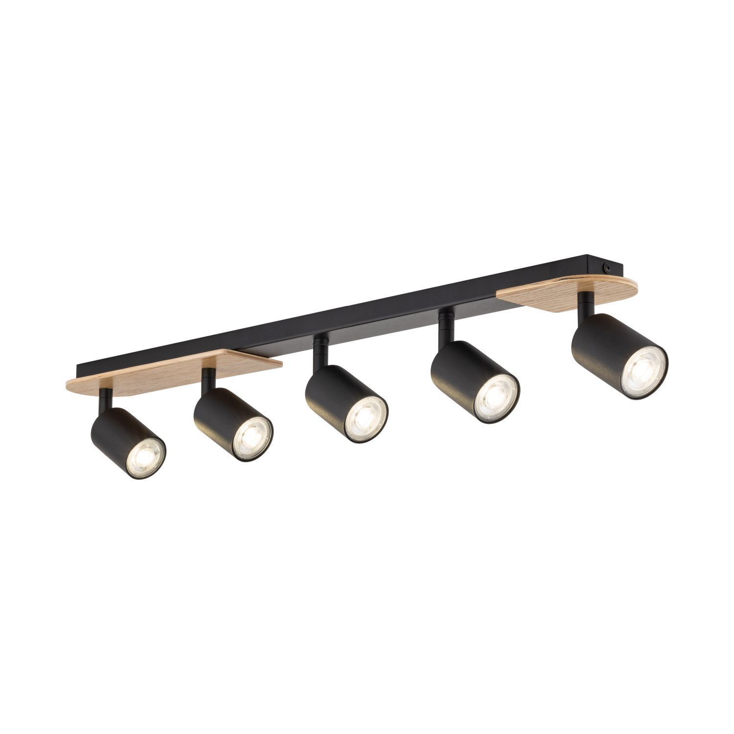 Plafonnier bois métal 85 cm long brun noir 5x GU10 Beleuchtung, Leuchte, Lampe