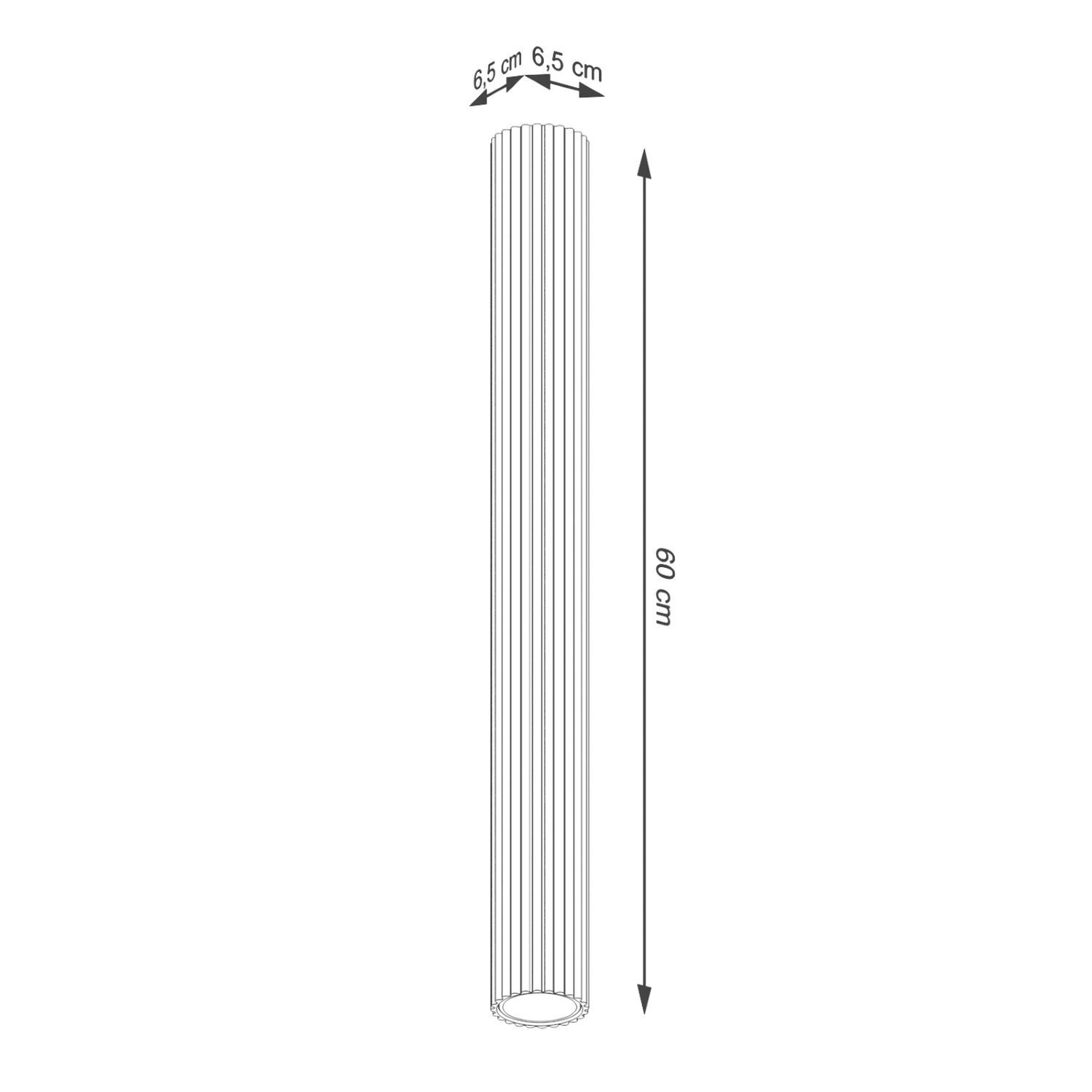 Spot de plafond blanc Ø 6,5 cm hauteur 60 cm GU10 apparent aluminium